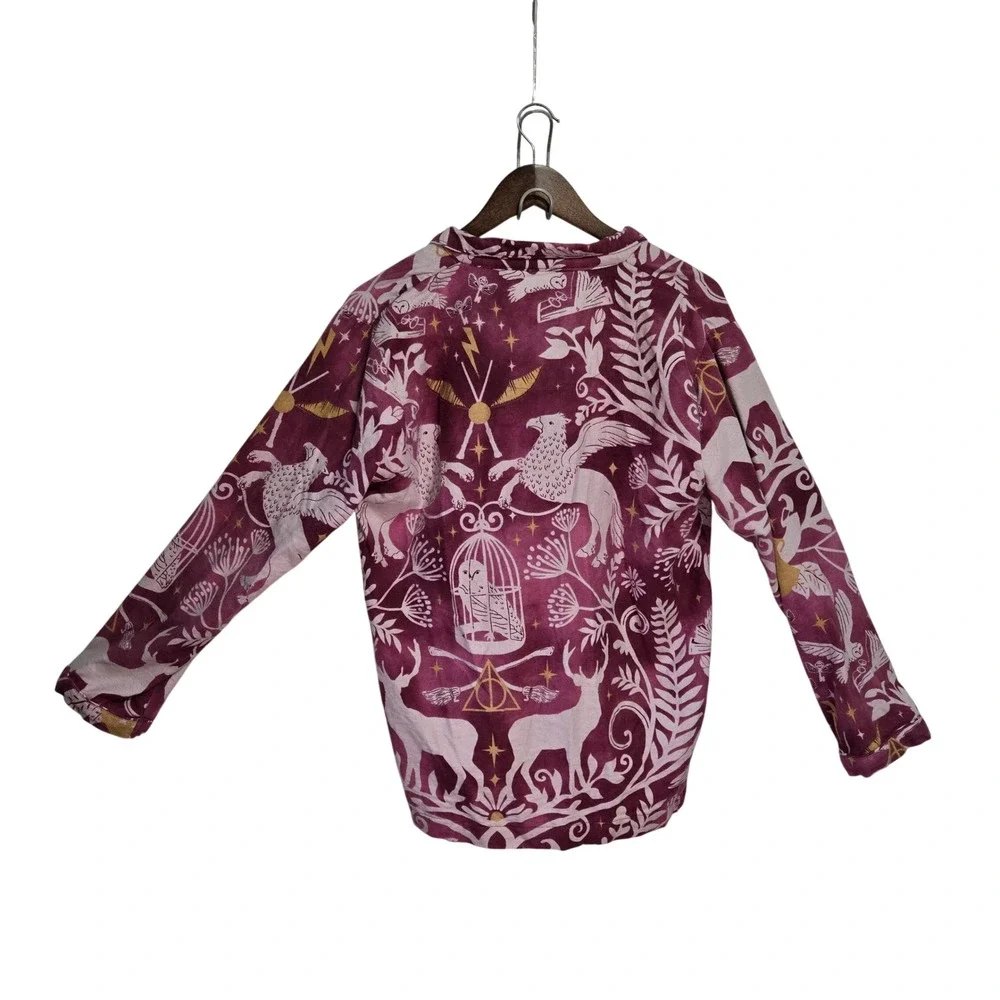 Pottery Barn Teen Harry Potter Flannel Pajama Set Burgundy Kids Size M 10-12